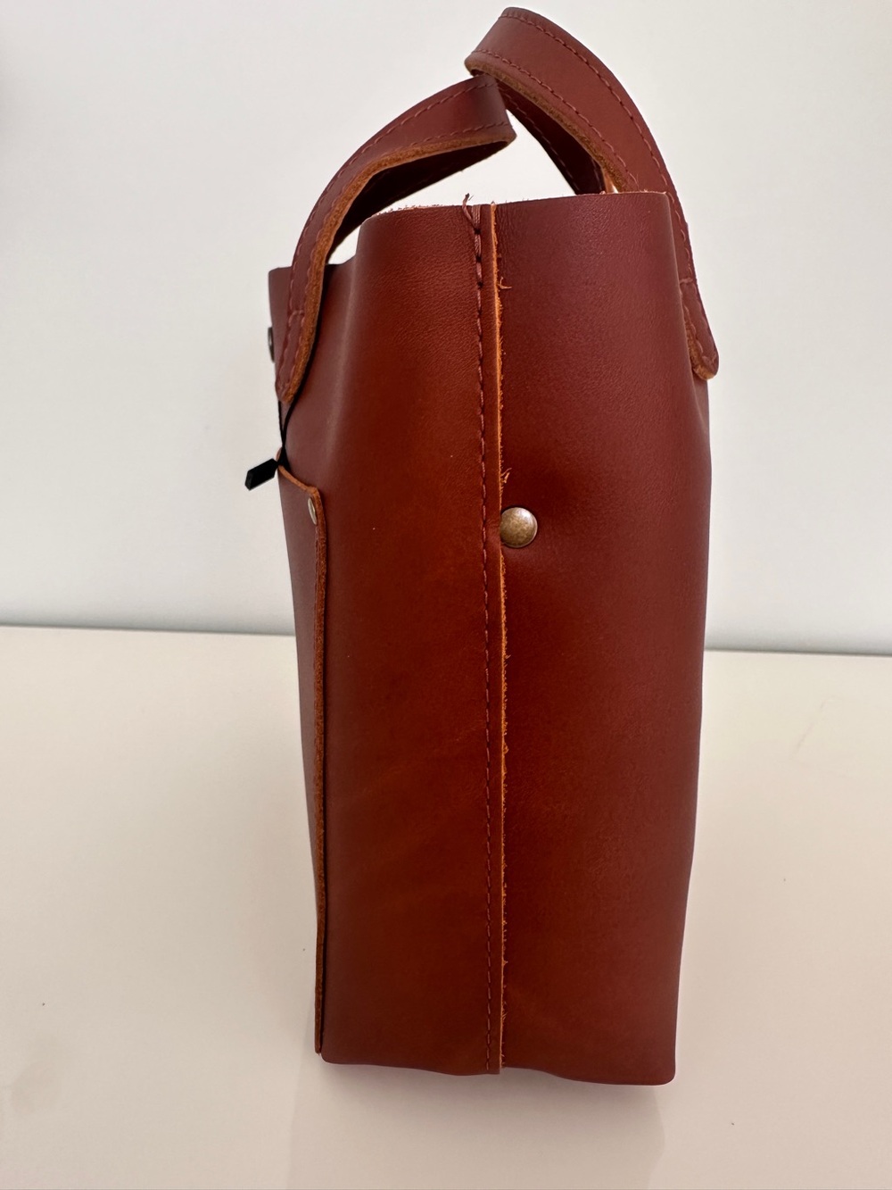 NWT Portland Leather Goods Mini Crossbody Tote Bag in Honey - Picture 8 of 16